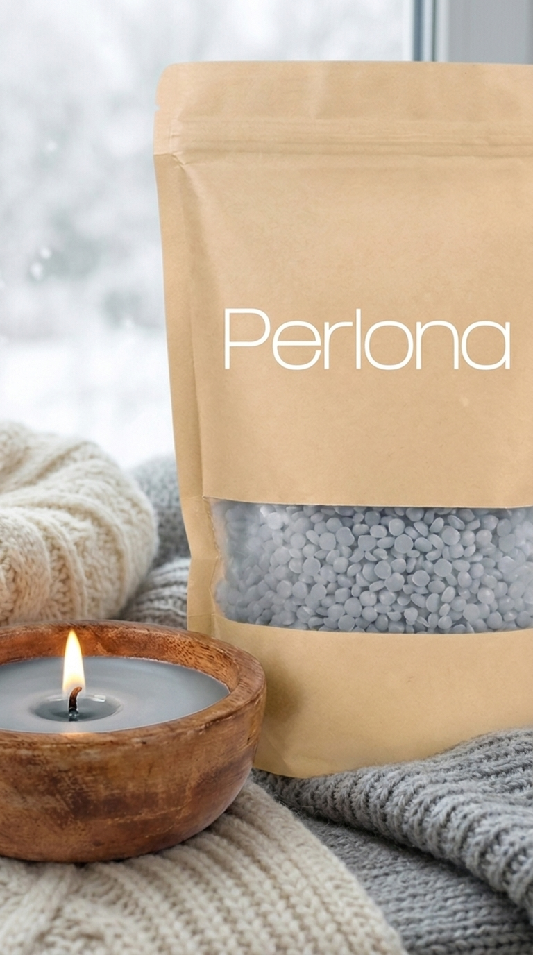 Perlona perlas de vela color Gris — enero, escena de invierno