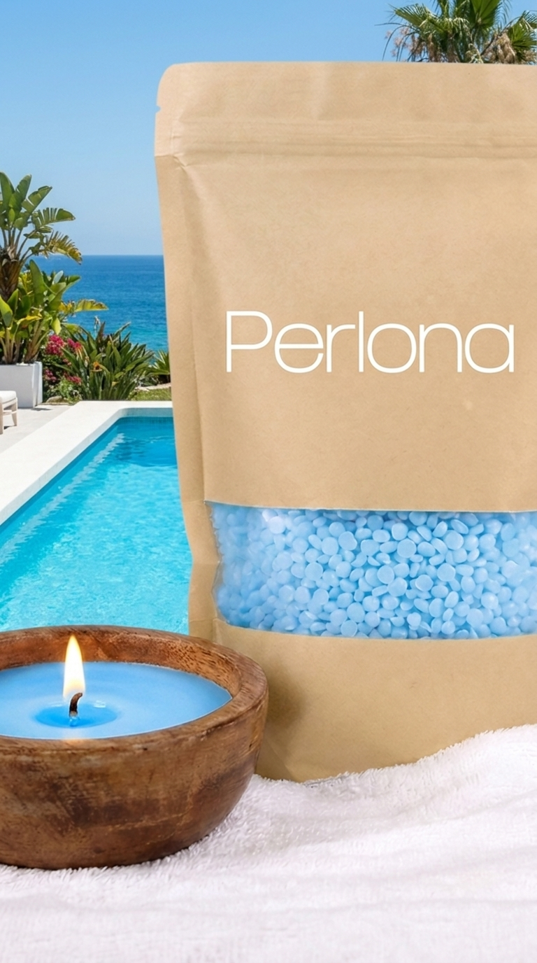 Perlona perlas de vela color Azul claro — julio, piscina de verano