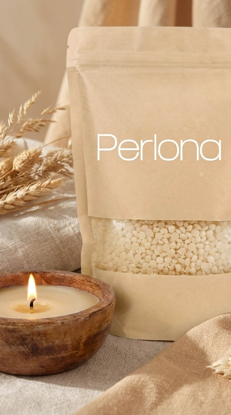 Perlona perlas de vela color Arena — septiembre, lino y luz cálida